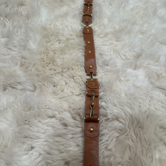 Tan Leather Gold Horse Bit Belt main image 4
